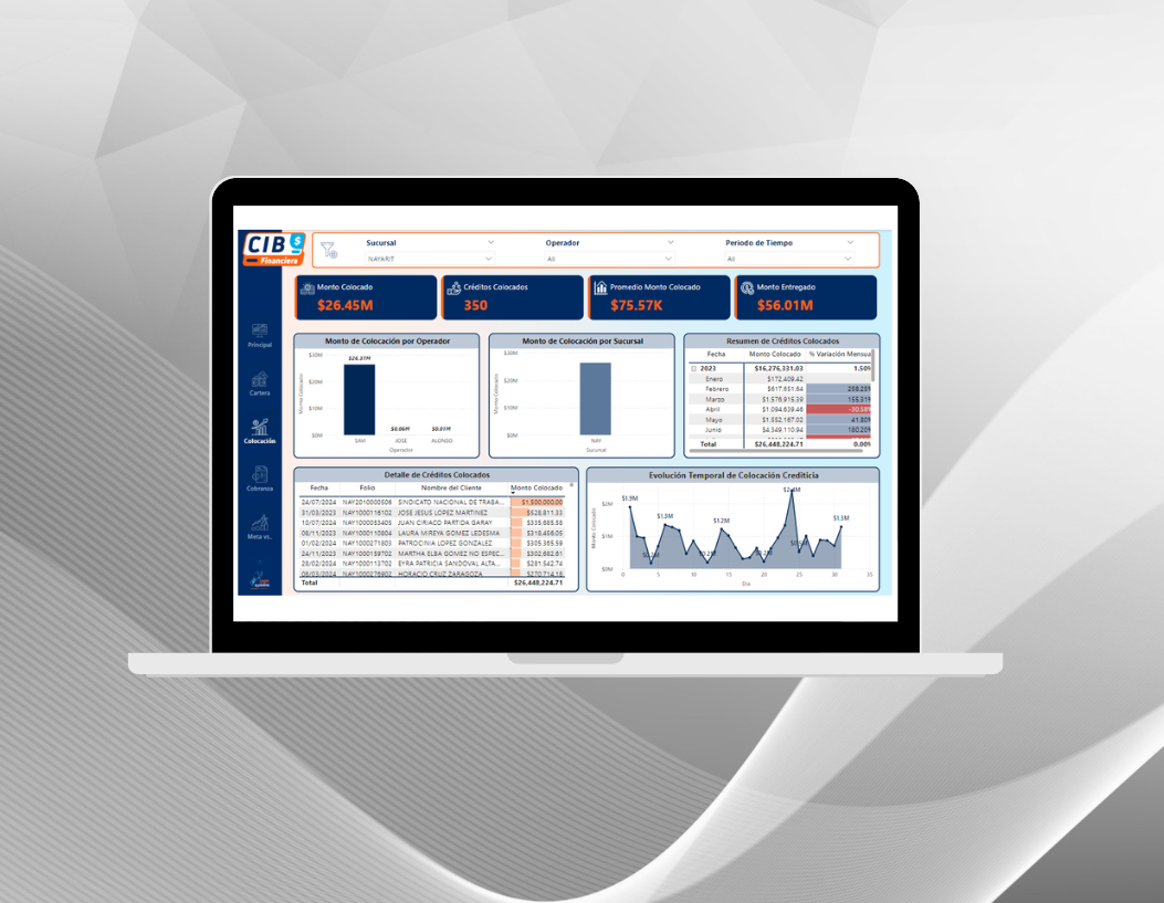 CIB Financiera's Dashboard picture